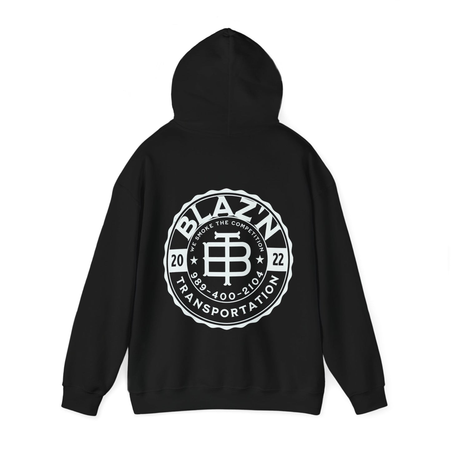 Blaz'n Transportation, Black, Hooded Sweatshirt