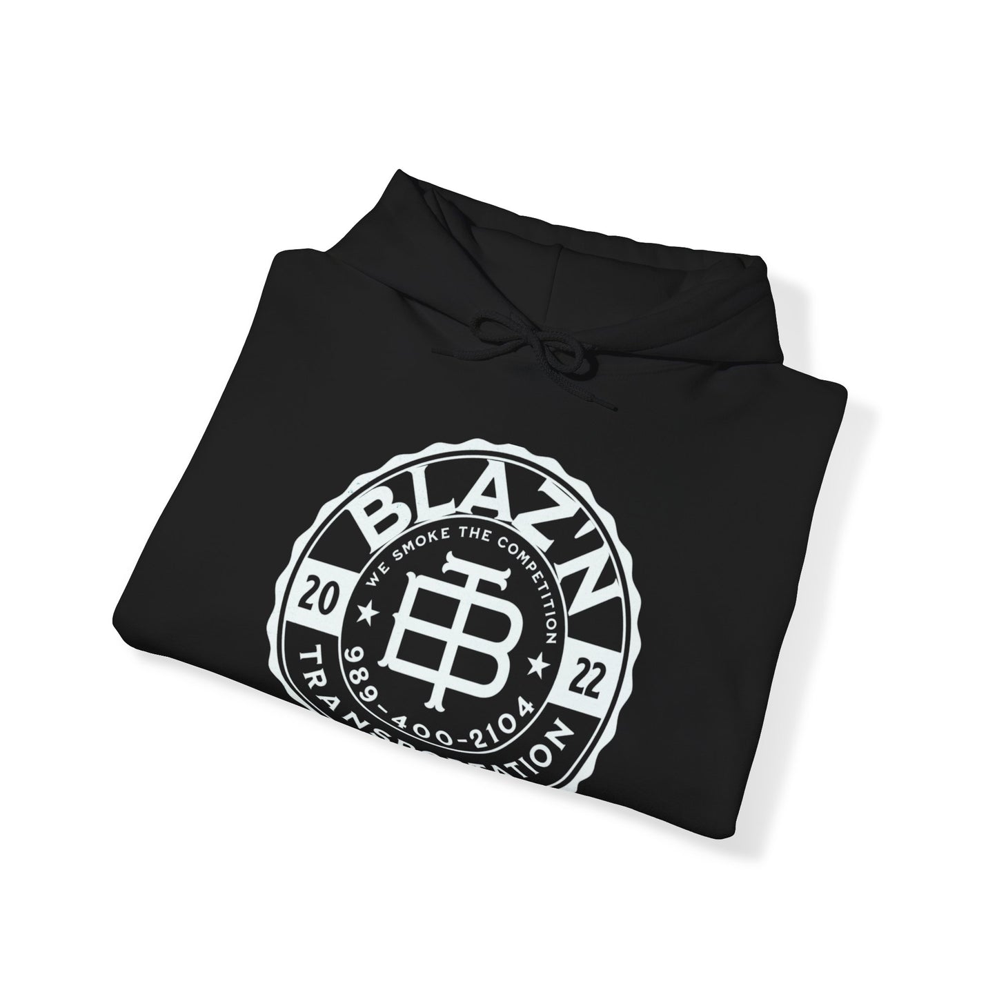 Blaz'n Transportation, Black, Hooded Sweatshirt