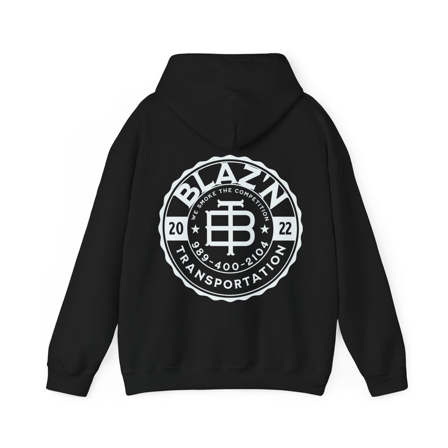 Blaz'n Transportation, Black, Hooded Sweatshirt