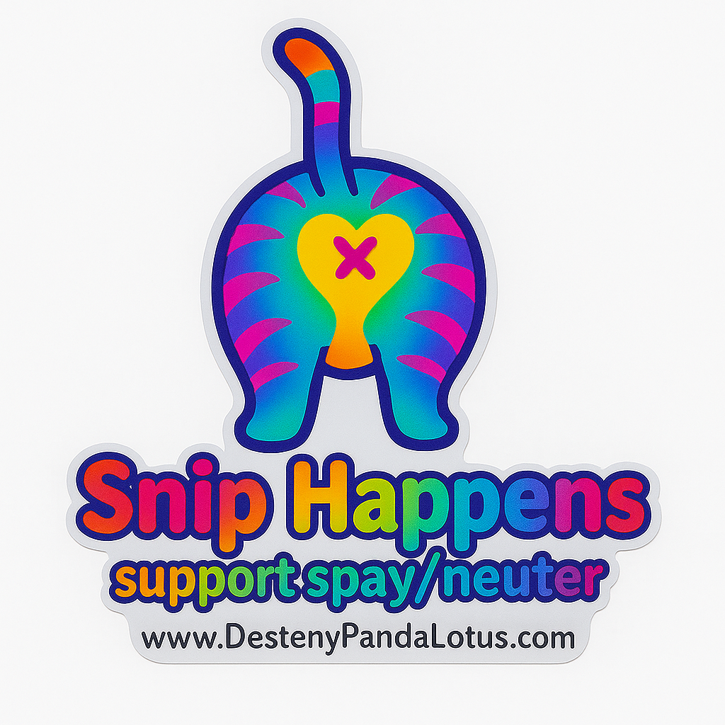 Snip Happens support spay/neuter sticker